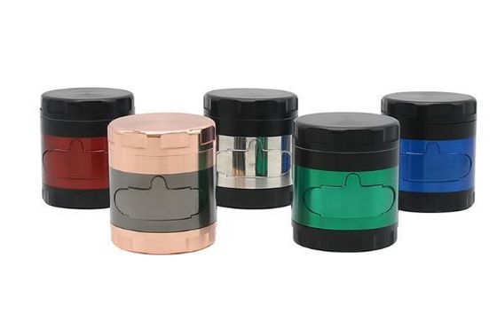 63MM diameter 4 part Chamfer  Intermediate transparent window Herb Grinder